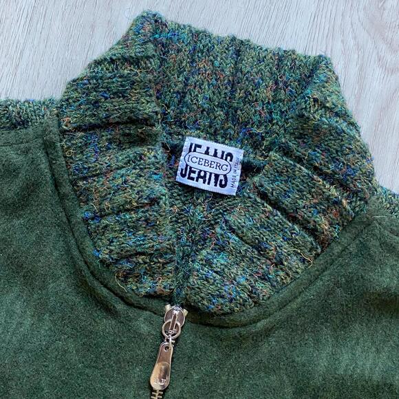 90's Iceberg Jeans Zip Up Knit - Picture 2 of 6